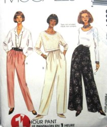 8001 1 HR SLIM TO FLARE PANTS PATTERN XS-M,L-XL